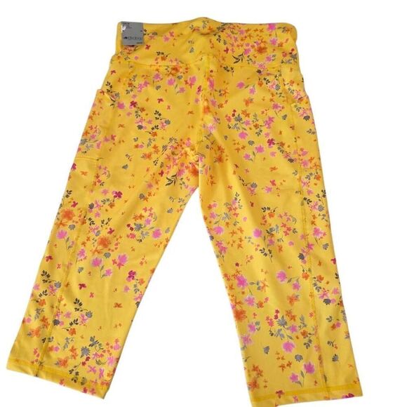 NWT Ideology Womens Floral Compression Active Crop Performance Leggings Pansy XL - Picture 2 of 13